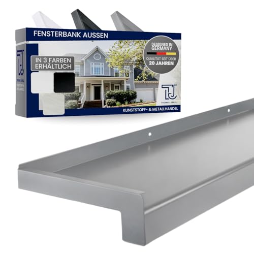 TJ Fensterbank Außen I 150 mm x 1000 mm I Silber E6EV1 I hochwertiges Aluminium Fensterbrett mit Seitenabschluss I pflegeleichter & langlebiger Alu Fenstersims I pulverbeschichtete Außenfensterbank TJ Fensterbank Außen I 150 mm x 1000 mm I Silber E6EV1 I hochwertiges Aluminium Fensterbrett mit Seitenabschluss I pflegeleichter & langlebiger Alu Fenstersims I pulverbeschichtete Außenfensterbank