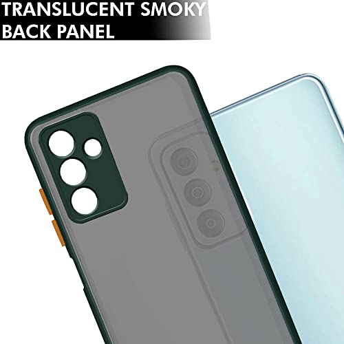 Image of TheGiftKart Translucent Hybrid Back Cover Case for Samsung Galaxy F23 5G | Smoked Matte Back | 360 Degree Protection | Protective Hard Back Case Cover for Samsung F23 (PC & TPU | Green Bumper)