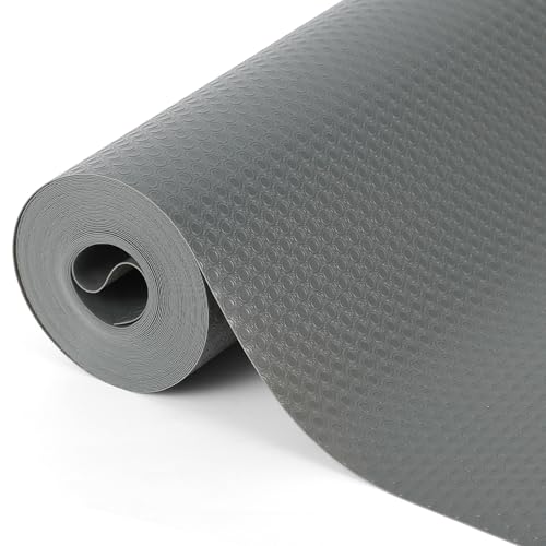 HAUSPROFI Schubladenmatte für Regale Schränke Schubladen Kühlschranke Hause Büro, 30x300cm Zuschneidbar, Transparent Grau