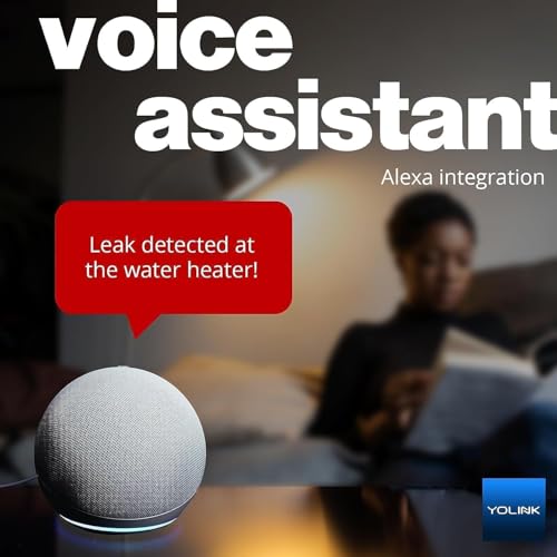 Image of YoLink Smart Home Starter Kit: SpeakerHub & Water Leak Sensor 4 with 105dB Audio Alarm 1-Pack, SMS /Text, Email & Push Notifications, Freeze Warning, LoRa Up to 1 /4 Mile Open-Air Range, w /Alexa, IFTTT