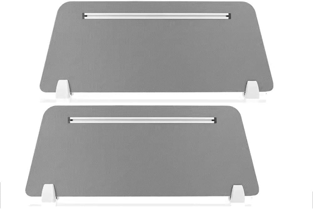 2 cloisons de séparation pour bureau gris 80x30cm réduisant le bruit