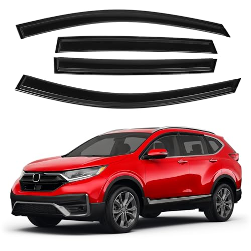 Image of Canvcle CRV Rain Guards - Window Visors for Honda CR-V 2017-2022, Outside-Mount Tape-On Side Window Wind Deflectors for CRV Accessories, Vent Visors Shades Rainproof 4PCS