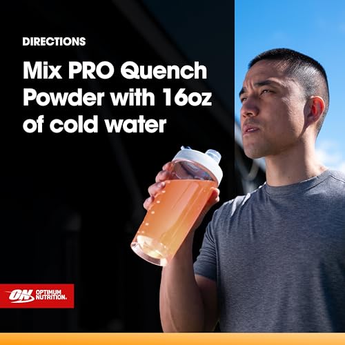 Image of Optimum Nutrition Pro Quench, 10g Clear Protein, 10g Collagen peptides & Electrolyte Powder Drink Mix, Tropical Orange Mango, 20 Servings, 520 Grams (Packaging May Vary) | Clear Whey Protein & Collagen Peptides Sports Drink Mix with Electrolytes, No Added Sugar, No Artificial Flavors, Easy Mixing