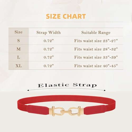 Women Skinny Elastic Stretch Belt for Dresses Retro Ladies Waist Vintage Thin Belt4