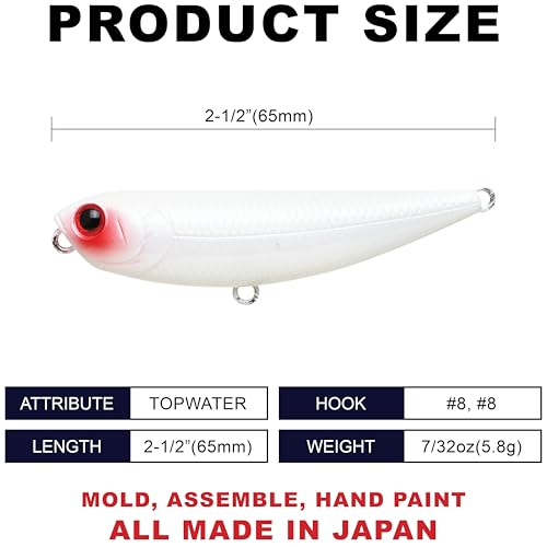 LUCKY CRAFT Sammy 65 Topwater Fishing Lures, 2.5" Floating Freshwater Trout and Bass Lures, Walk-the-Dog Tournament Bait, Bass Fishing Gear, 335 Sexy Mama