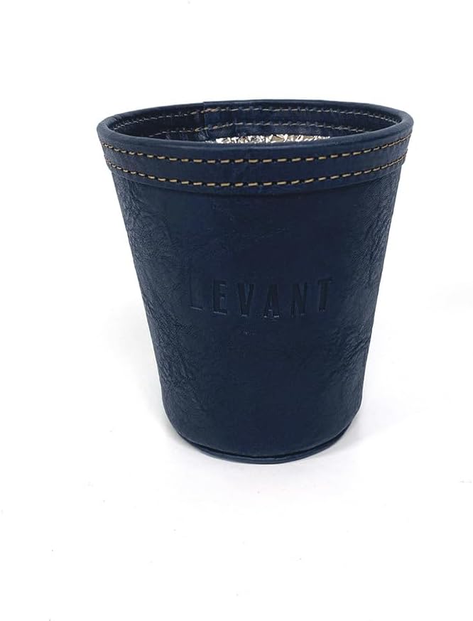 Levant Ricetta Genuine Leather Glass Cup Holder Compatible with Cafe Cup, Navy Blue
