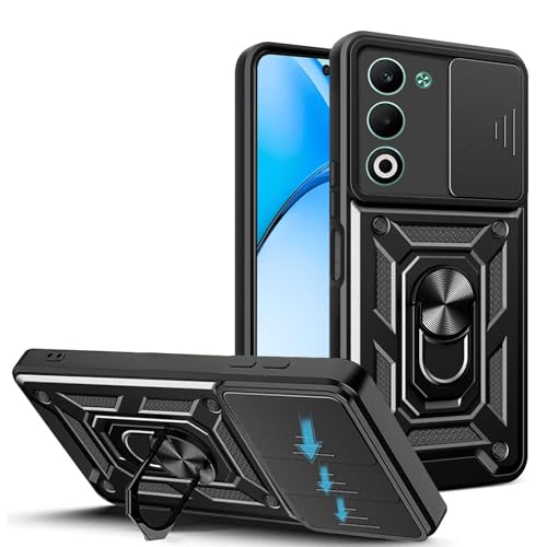JDXHFF Cover Compatibile con OPPO A5 4G / OPPO A5 5G (6.67') Hard PC e Silicone TPU Custodia con Supporto Girevole a 360° Protezione Case Nero