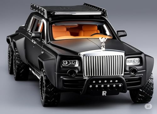 Image of Rolls Royce Phantom 6x6 Model Car 1:32 Scale Exclusive Alloy Metal Pull Back Die-cast Car Toy with Openable Doors & Light Music Boys Toys for Kids (Phantom 1:32 6x6)【Colors as Per Stock】