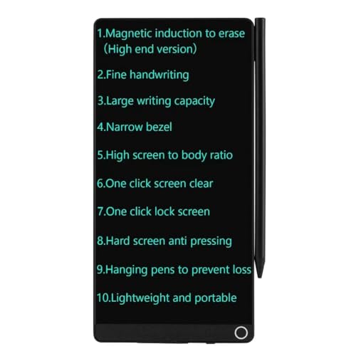 Image of LCD Writing Tablet 6.5in 0.4mm Fine Tip Magnetic Erase with Hanging Pen | Fine-tip writing surface with magnetic erase design and hanging stylus