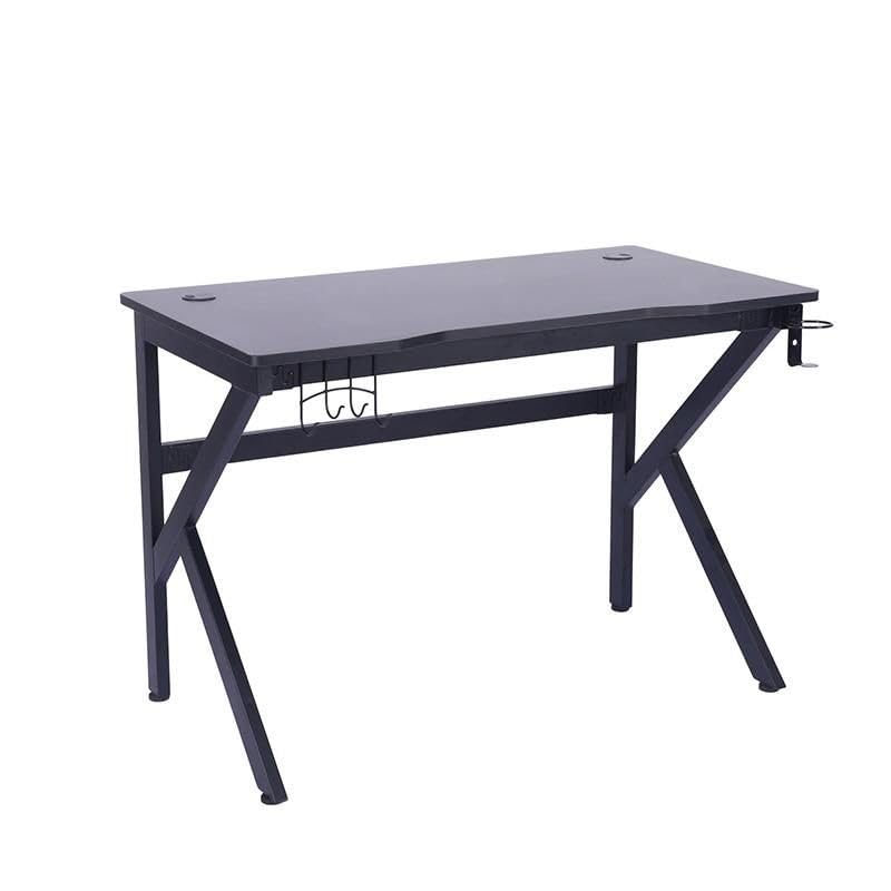 Scrivania per gamer, 110 x 60 x 75 cm, scrivania per computer con passacavi, portabicchieri e supporto per cuffie