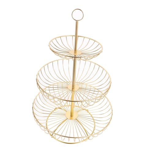 Wakauto Metal Fruit Basket Stand Iron Wire Storage Organizer for Kitchen Countertop Versatile Vegetable and Bread Holder Design Easy to Clean