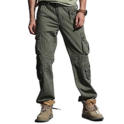 YIYINGSI wasserdichte Taktische Herrenhose - Multi-Pockets Military Cargo Pants, Male Army Fight Assault Lange Hose, Lässige Gerade Baumwoll-Arbeitshose,2,33 Cover