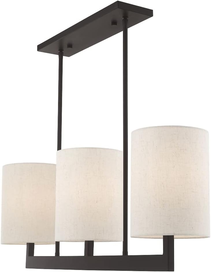 Hutcheson Brushed Nickel 3-Light Kitchen Island Linear Pendant