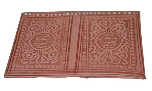 Treasures Of Morocco Moroccan Handmade Leather Wallet Traditional Vintage Carved Bi-fold Medium Pink3