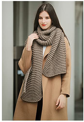 Big Iceland Yarn Handmade Scarf for student/Couple, Thickened Solid Color Knitted Warm Shawl 190x30cm3