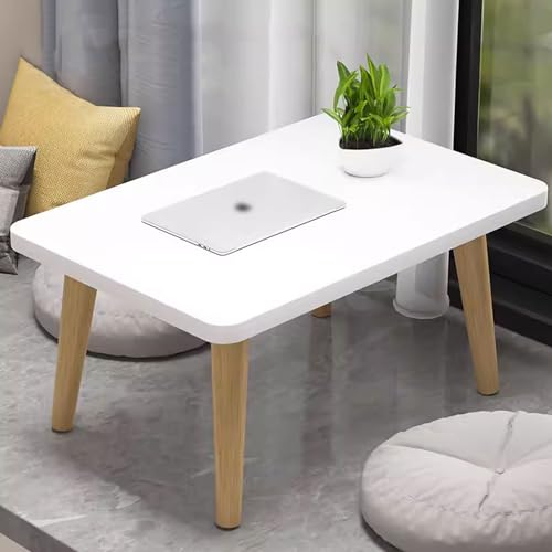 Table basse japonaise en bois authentique pour coin de méditation et repas au sol