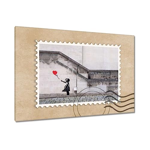 Tableau Banksy fille avec un ballon toile 120x80cm H3025M