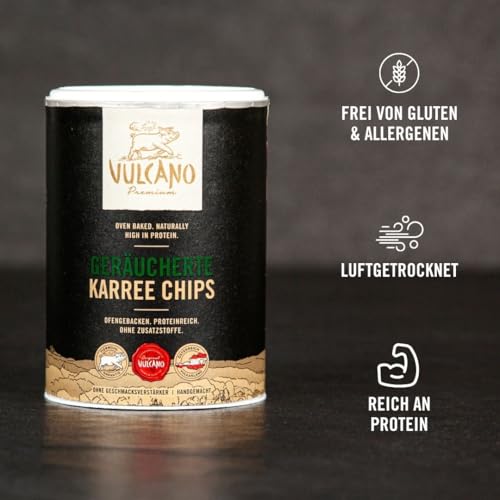 Luftgetrocknete Lachs/Karree Protein Chips, Hoher Eiweißgehalt, Laktosfrei, Glutenfrei, Idealer Snack für Unterwegs, Trockenfleisch, High Protein Snack für Fitness, Outdoor (Karree Chips 3er Pack)