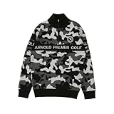[アーノルドパーマー] ゴルフウェア セーター メンズ カモフラジャガードハーフジップセーター AP220204C04 BK L
