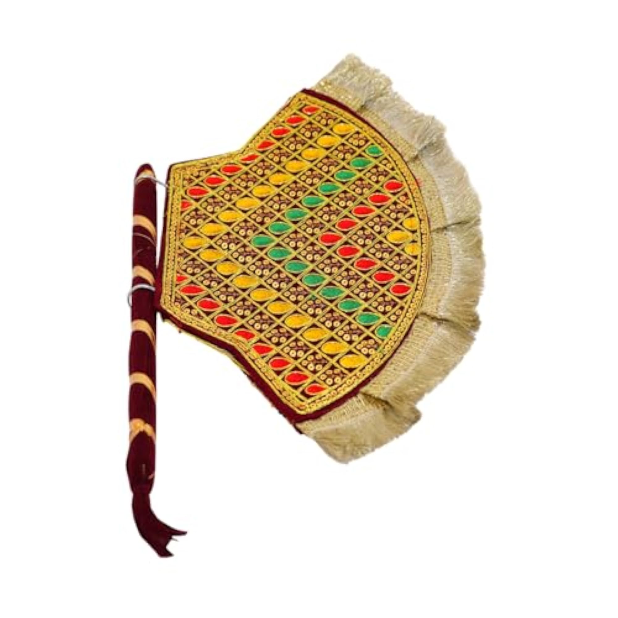 Handmade Brown & Gold Decorative Pankha