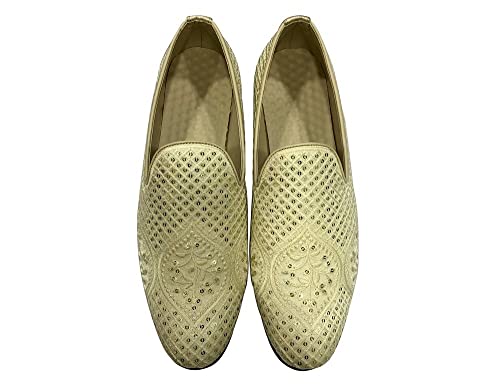 Punjabi Jutti for Men's Loafer Shoes Embroidery Slip-On Party Shoes Mojaris Wedding Bridal Dress Shoes3