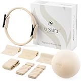 Vesstra Signature Pilates Set - Complete Pilates Kit with Ring, Ball, Wrist and Ankle Weights & Resistance Bands for Home or Studio Workouts
