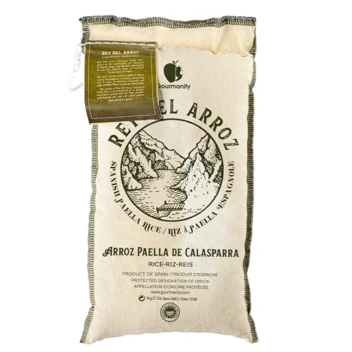 Gourmanity 2.2 lb Spanish Calasparra Rice for Paella, Rey del Arroz Authentic Spanish Calasparra Rice from Spain
