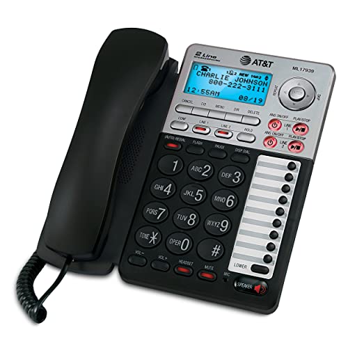 At&T Ml17939 2-Line Corded Telephone With Digital Answering System And Caller Id/Call Waiting, Black/Silver #TOP4