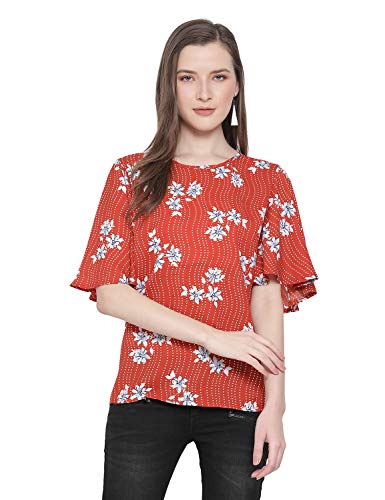 Image of oxolloxo Women Printed Short Sleeve Round Neck Regular Top