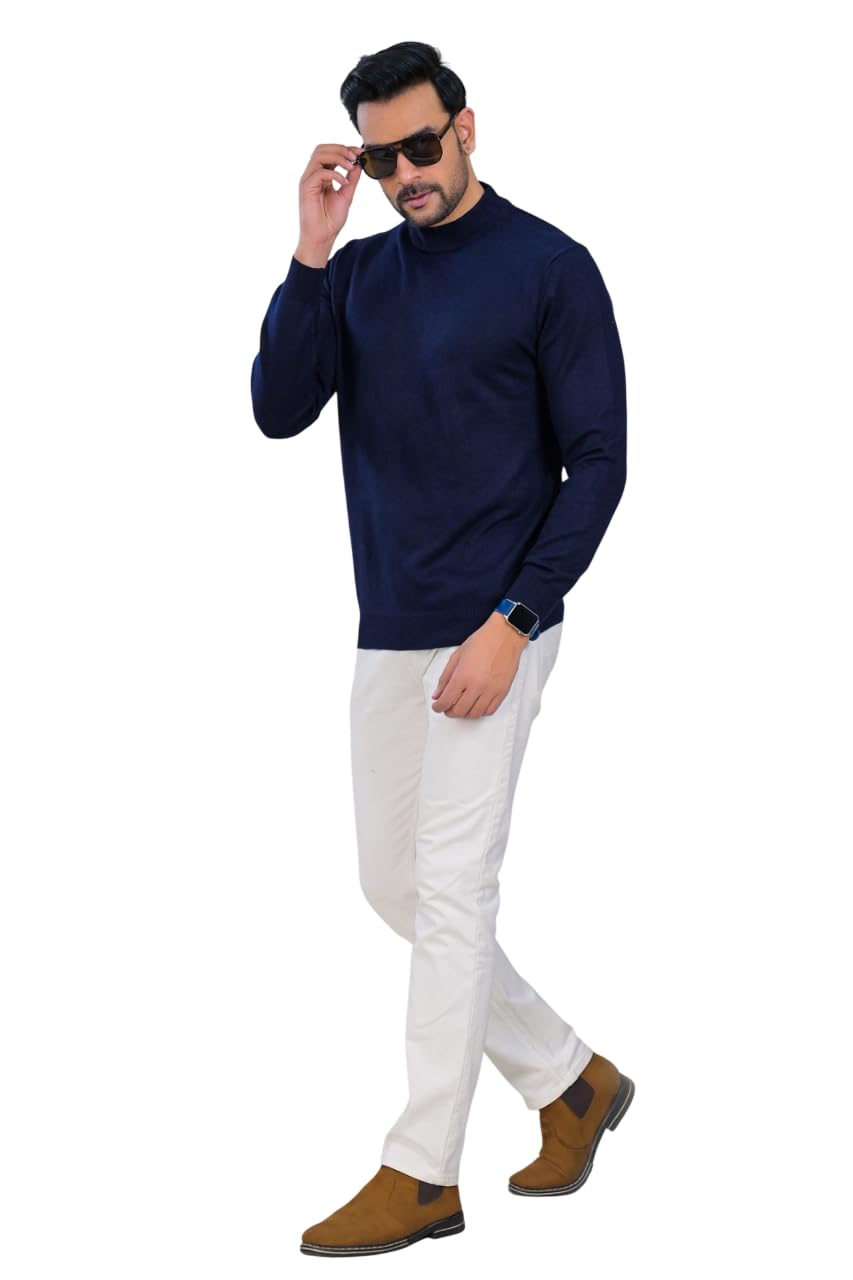 soul armor Classic Solid Wool Blend Turtle Neck Sweater-picture-33