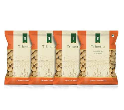 Image of Trinetra Soya Chunks | High Protein & Nutrient Rich | 1 kg (4 x 250g)