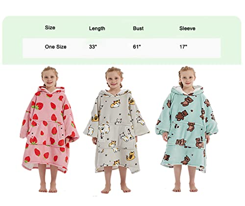 Kids' Wearable Blankets Hoodie With Fruit Print Sherpa Fleece Lined Hoodie For 6-10 Years Girls #TOP2