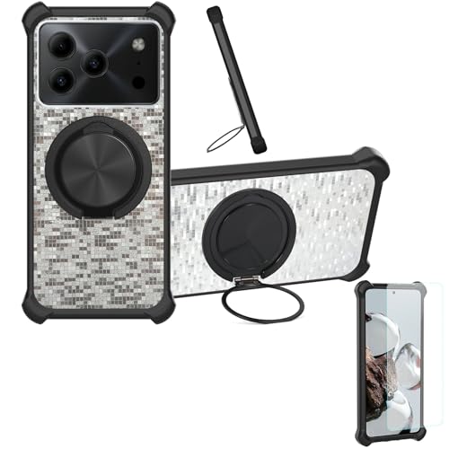 �Ή� Doogee Note 56 Pro �P�[�X Phone Case [1�� 9H+�d�x���� �K���X�t�B����][360°��]���X�^���h�A�}�O�l�b�g��]CX-21-HEI