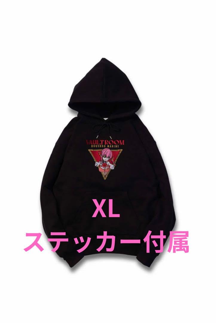 vaultroom × 宝鐘マリン HOODIE Amazon.co.jp: vaultroom 宝鐘マリン VR × MARINE HOODIE BLK