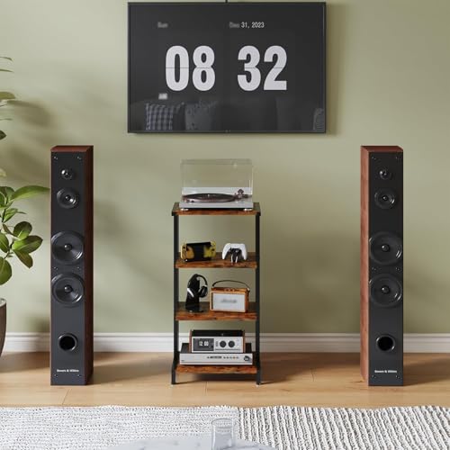 Support multimédia AV bois meuble console jeu routeur wifi 4 niveaux - 6
