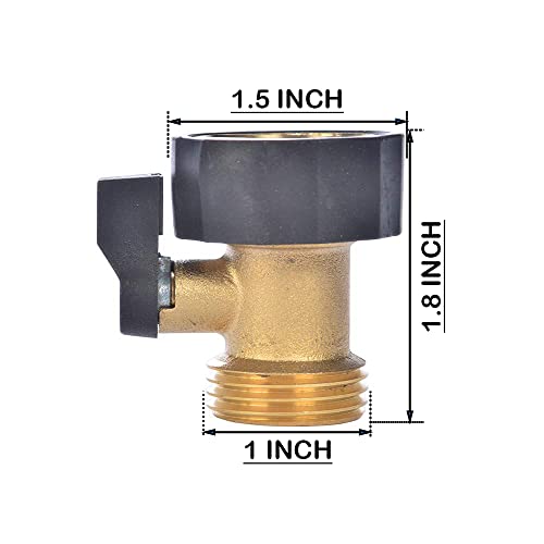 3/4" Brass Garden Hose Shut Off Valve,1-Way Restricted-Flow Water Shut-Off, Fits 3/4 Inch Hose Connector #TOP4