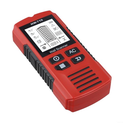 Detector de metales con pantalla de alta definición para la ubicación precisa de superficies metálicas, herramienta esencial para proyectos de bricolaje (rojo)