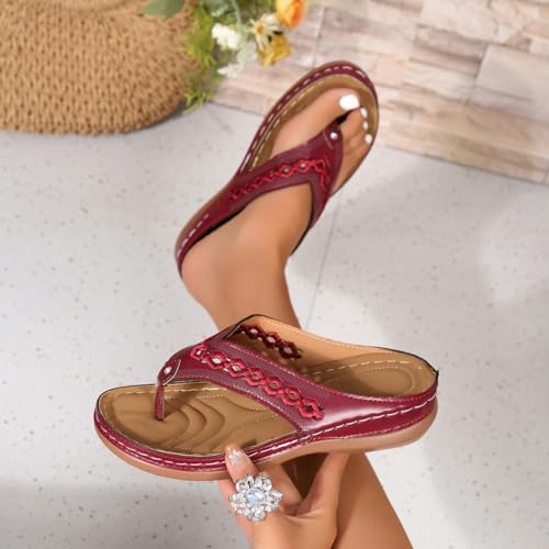Mules compensées femme sandales orthopédiques bout ouvert et flip flop légères - 6