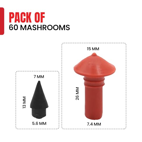 Image of Tire Repair Insert Plugs - Mushroom Plugs with Built-in Sealant, Quick and Easy Tire Fix Solution | Pack of 60