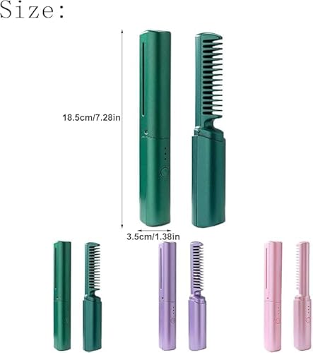 Mini Pente Alisador de Cabelo Sem Fio Recarregável Anti-Frizz Portátil