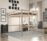 STRICTLY BEDS&BUNKS Double Loft Bunk Bed, Heavy Duty Solid Pine 4ft6 High Sleeper – Suitable for Adults