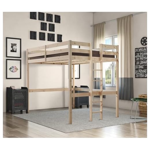 Double Loft Bunk Bed - 4ft 6 wooden high sleeper bunkbed - CAN BE USED BY ADULTS