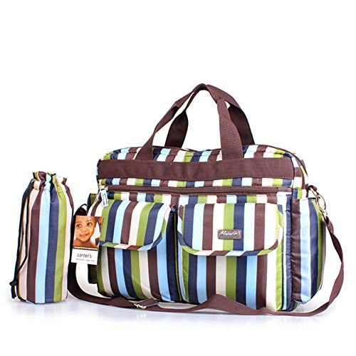 Ubersweet Blue1705# Striped Lovely and Sweet Baby Shoulder Diaper Bags Nappy Mummy Mother Baby