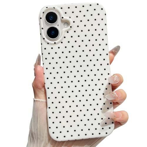 Jmltech Polka Dot Phone Cases for iPhone 17 Case Cute Aesthetic Trendy Women Chic Soft Silicone Shockproof Protective Slim Cover for iPhone 17 White Black