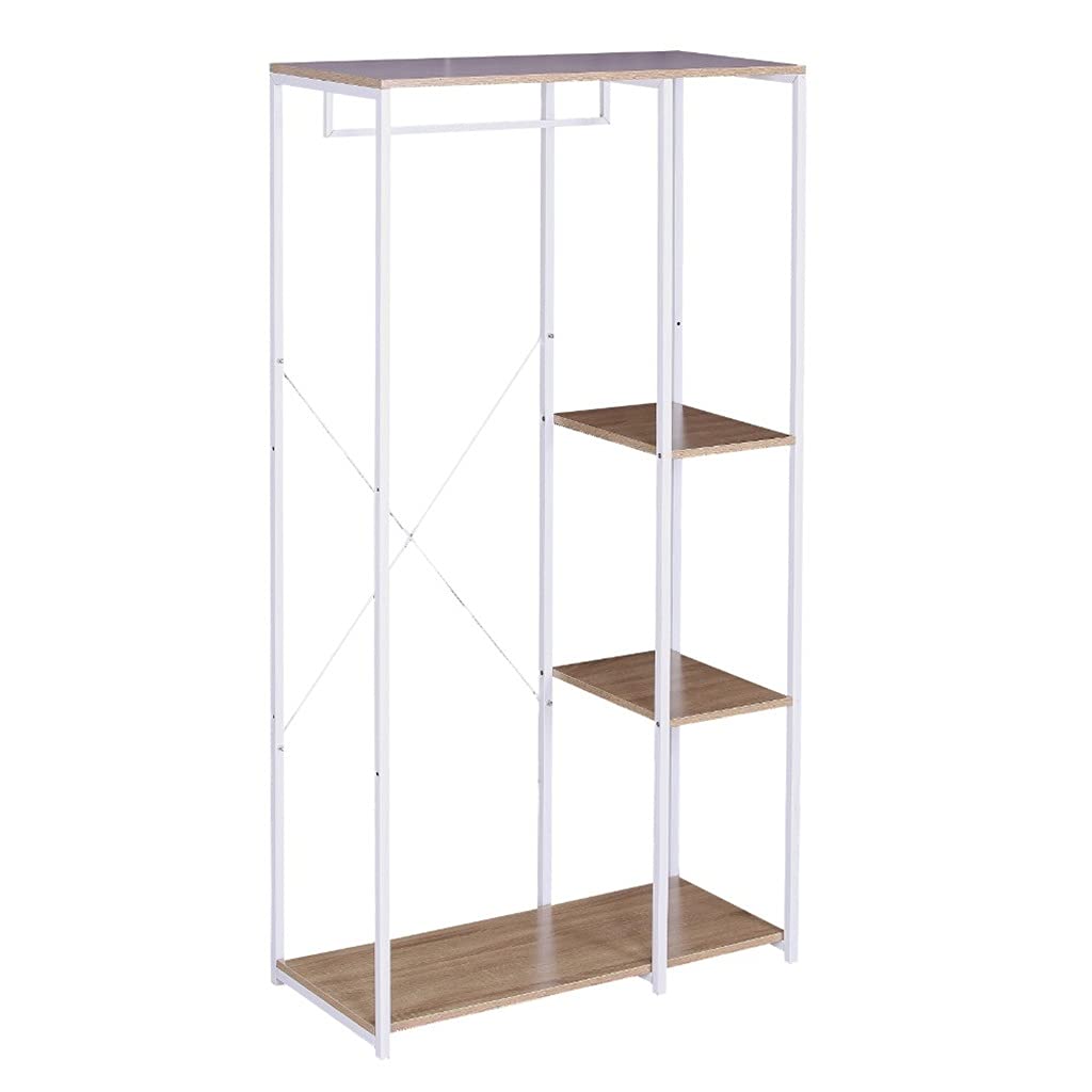 MOBYGKFY Coat Rack Floor Standing Clothes Hanging Storage Shelf Racks with Shelf Shoe Rack Bedroom Living Room Furniture(Wit)
