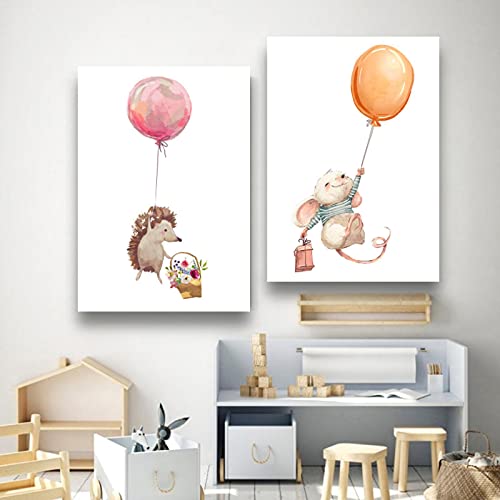 Leuke Baby Dier Foto's Prints voor Kwekerij Muur Decor Meisjes Slaapkamer Speelkamer Decoraties Konijn Muis Egel… - Afbeelding 7