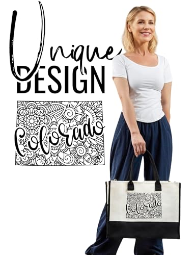 Bolso Tote de Lona para Mujer con Cremallera Superior y Correa de Hombro miniatura 3