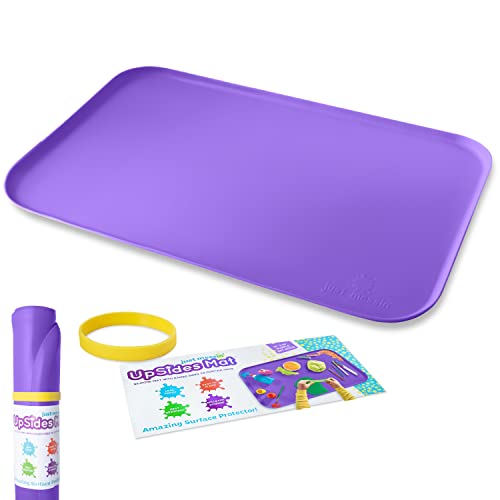 Image of Just Messin’ Silicone Arts and Crafts Mat for Kids, 16" x 26", Purple | Non-Slip, Reusable, Heat-Resistant Mat, 0.6" Raised Edges to Contain Mess & Protect Tables, Great for Slime,Resin,Legos,Paint