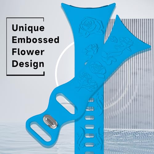 Correa fina de silicona con diseño floral para Google Pixel 41mm miniatura 6