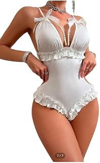 سالوبيت بكباسين من الدانتيل بدون ظهر بحمالة للرقبة للنساء من مانيكان